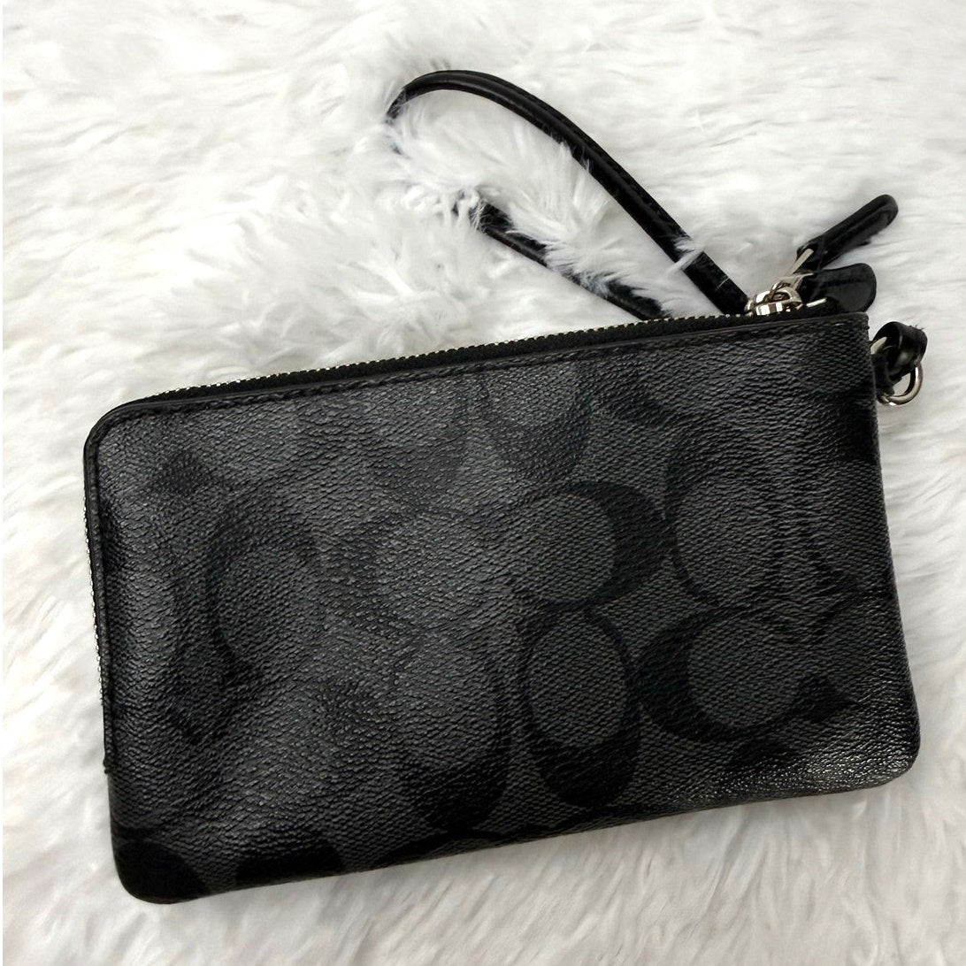 Coach Black Double Zipper Wristlet