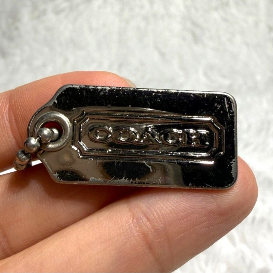 1" COACH Metal Fob Bag Charm Hang tag Hangtag