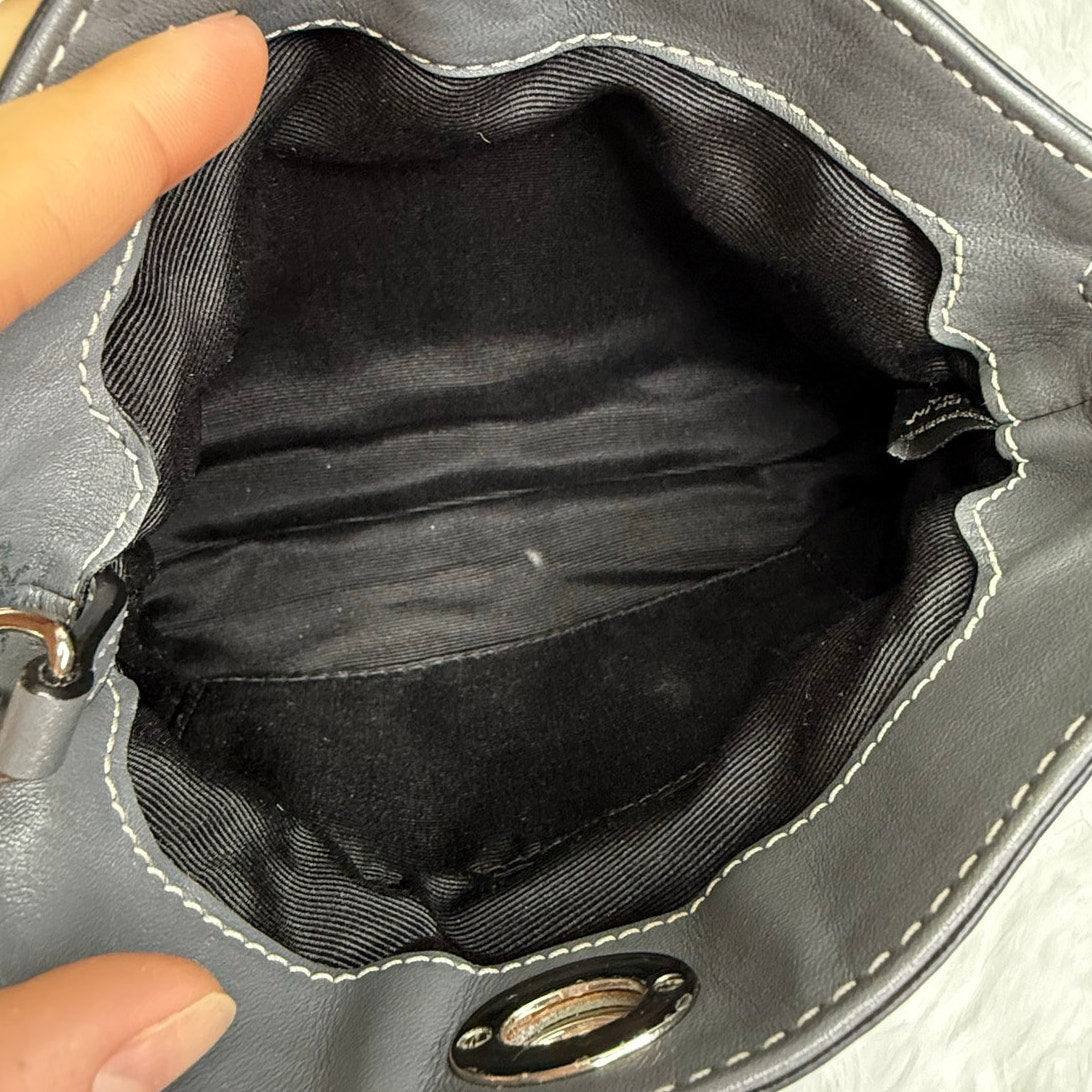 y2k COACH Gray Signature Canvas Mini Purse / Wristlet