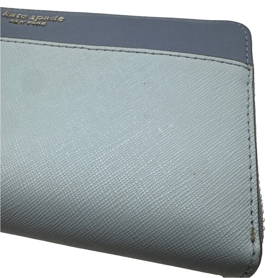 KATE SPADE New York Blue and light Blue Cameron LG Zip Around Wallet