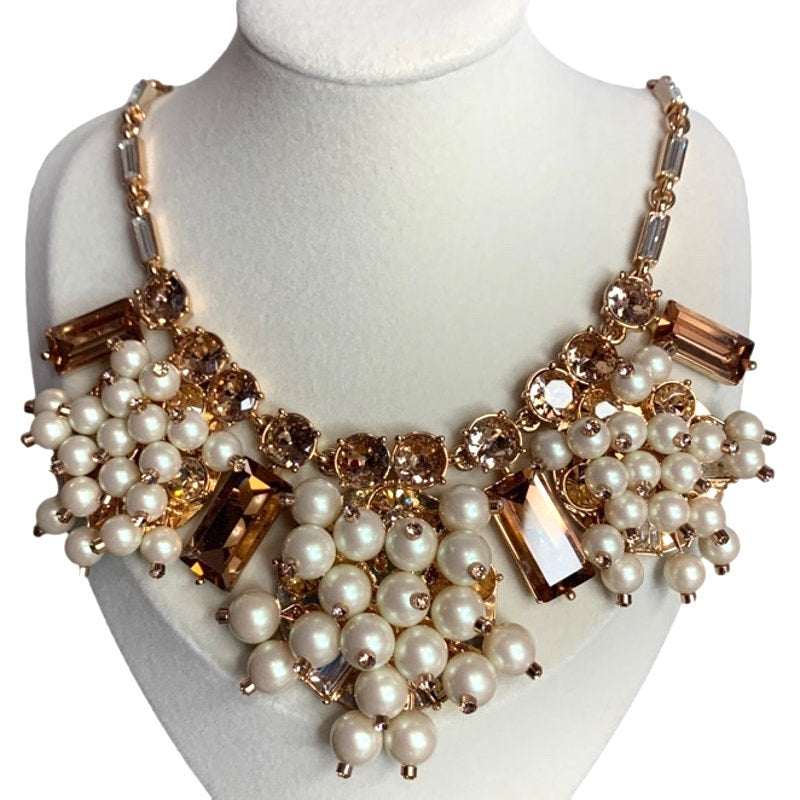 KATE SPADE New York Clink Click Short Swishy Blush Rose Gold Party Necklace