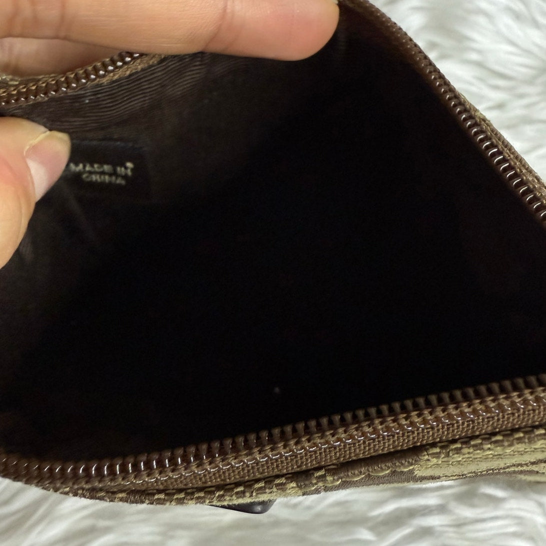 COACH Brown Signature Canvas Wristlet