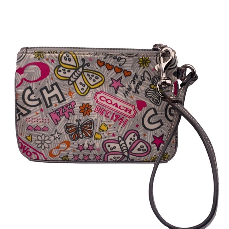 COACH Poppy Graffiti Wristlet