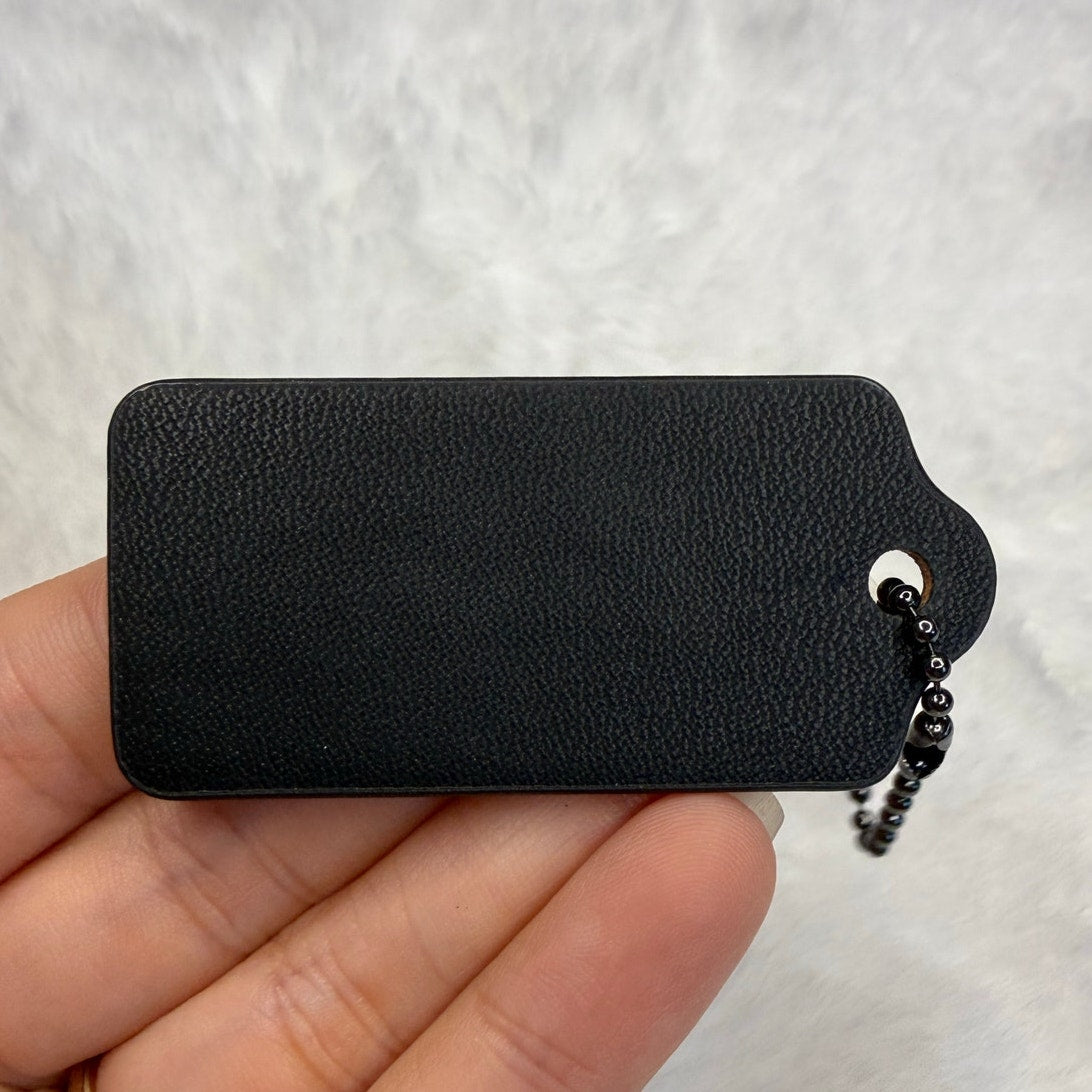 2" COACH Black Fob Bag Charm Hang tag Hangtag