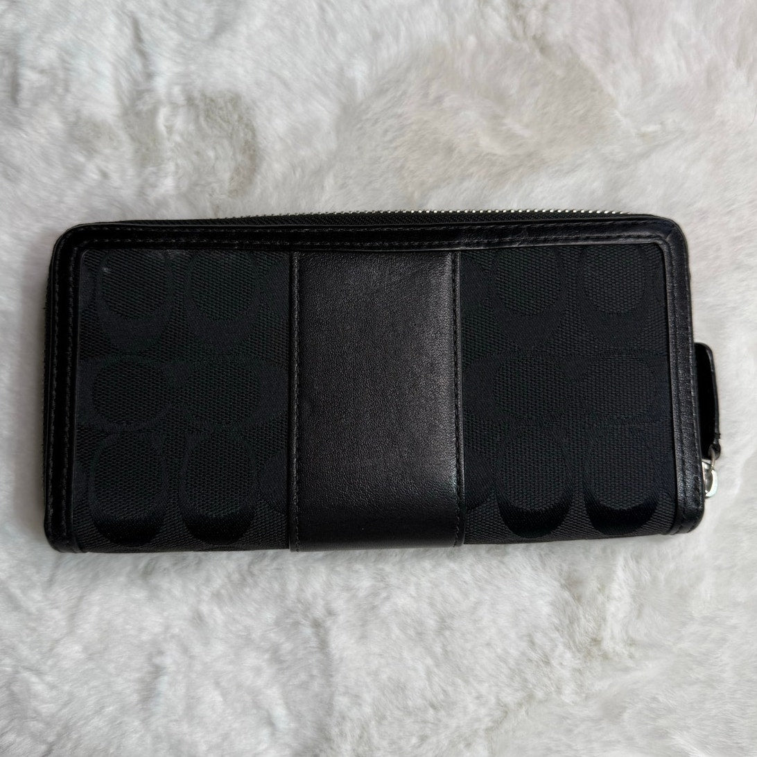 COACH y2k Black Canvas Leatherware Legacy Signature Wallet
