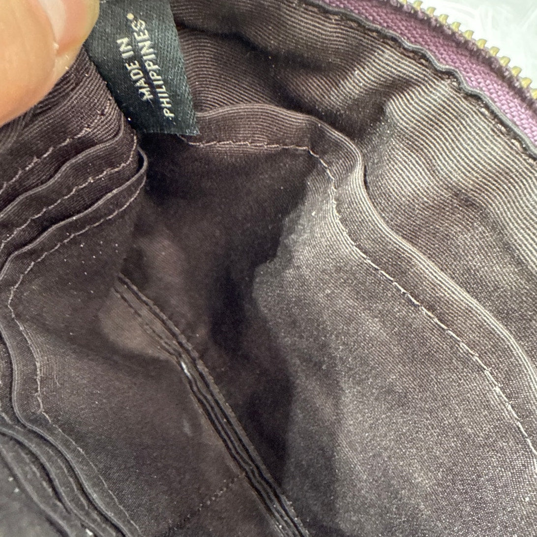 COACH Cream Purple Floral Wristlet