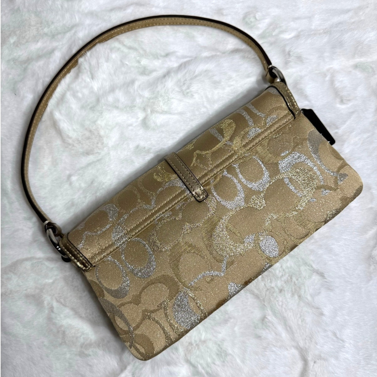 y2k COACH Vintage Demi Metallic Gold Silver Mini Purse