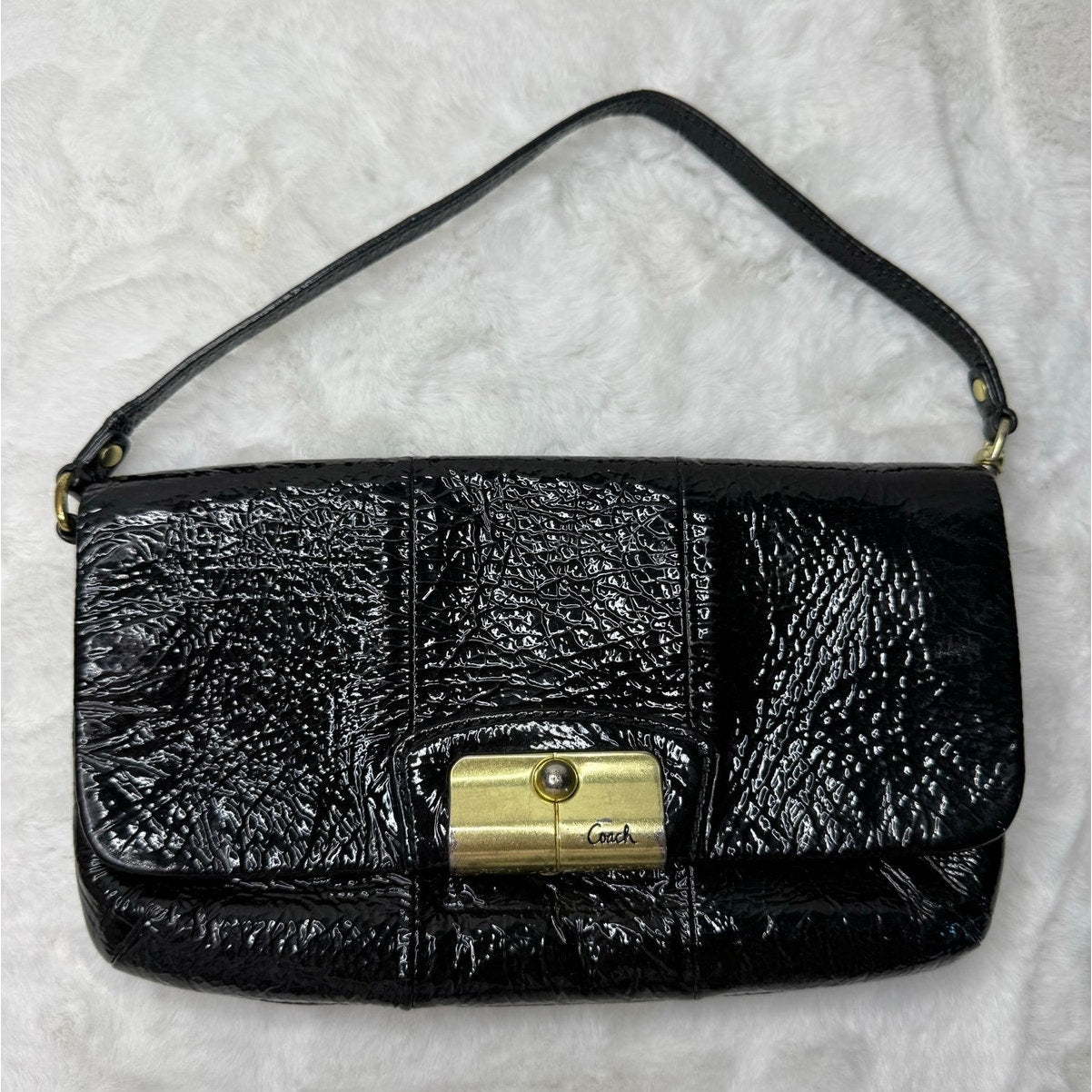 COACH Patent Leather Black Mini Purse Wristlet