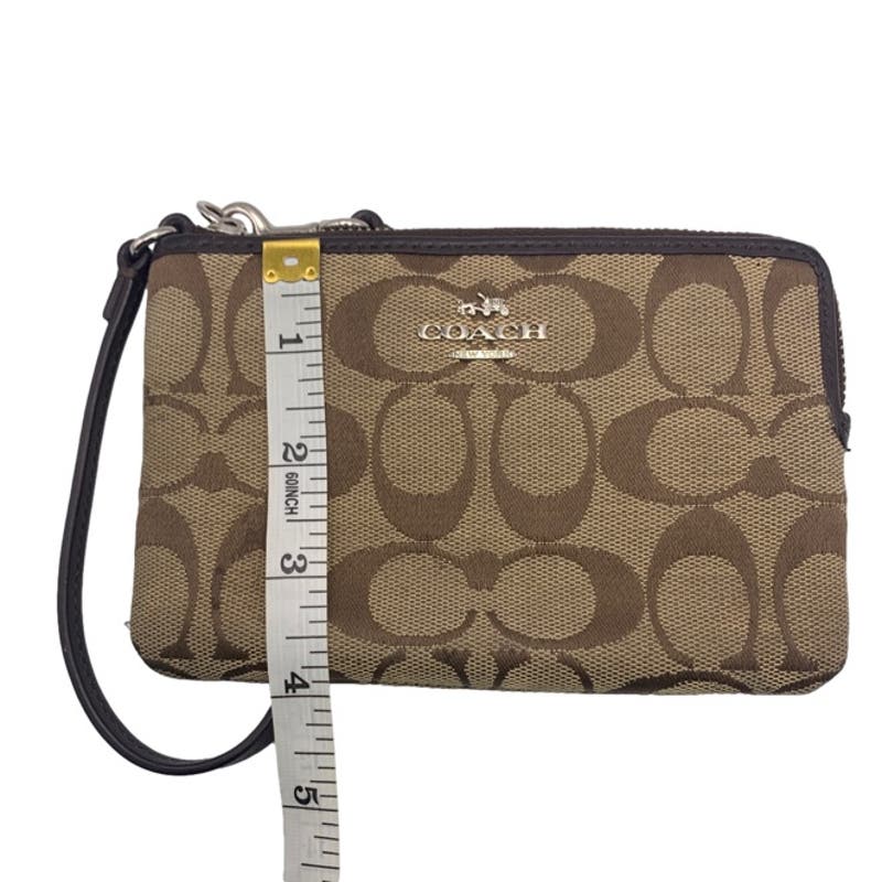 COACH Brown Signature Canvas Wristlet