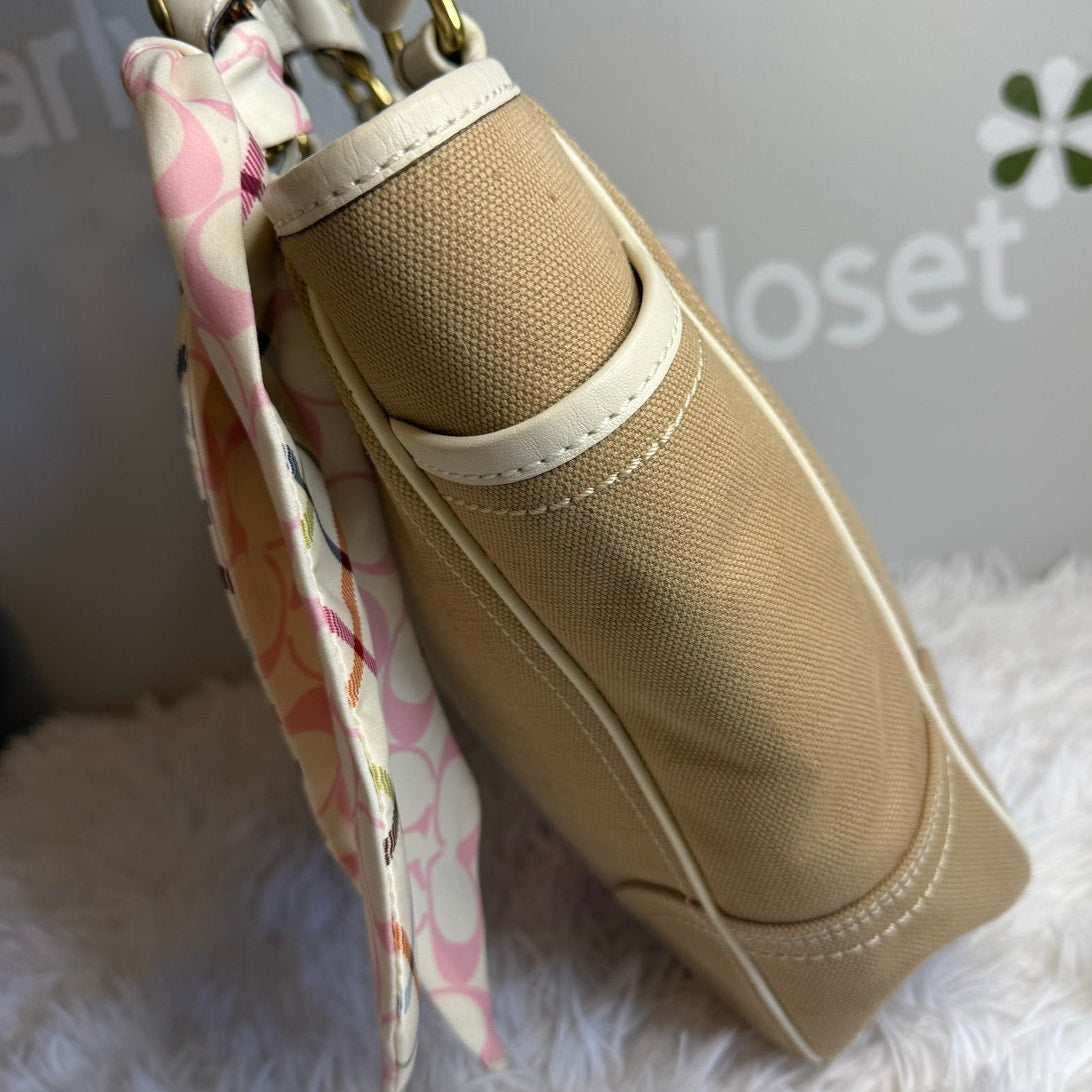 y2k COACH 2008 11791 Heritage Striped Tote Handbag