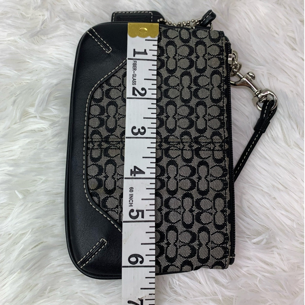 COACH Black Signature Canvas Wristlet