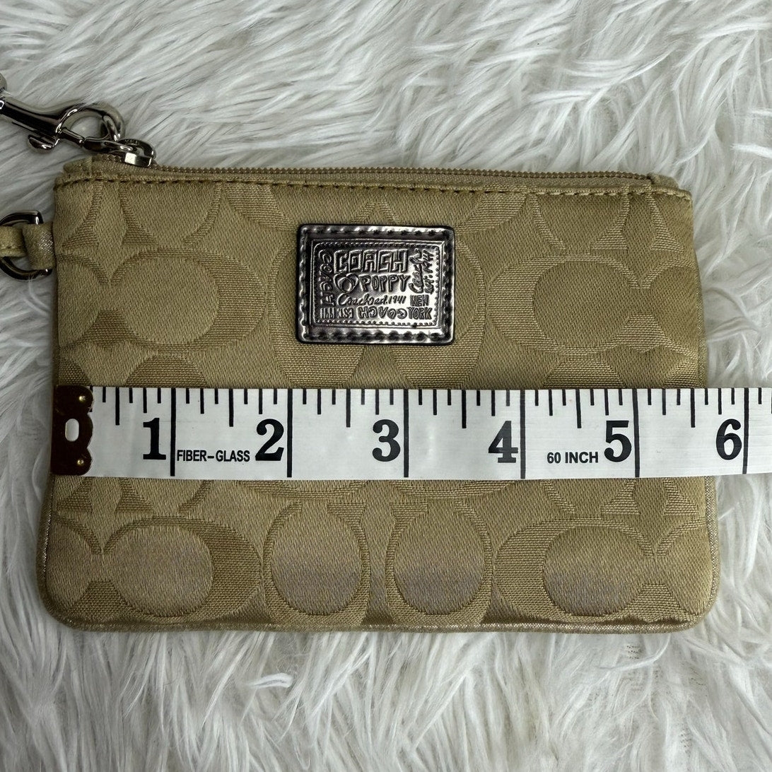 SALE COACH Poppy Tan Signature Canvas Wristlet