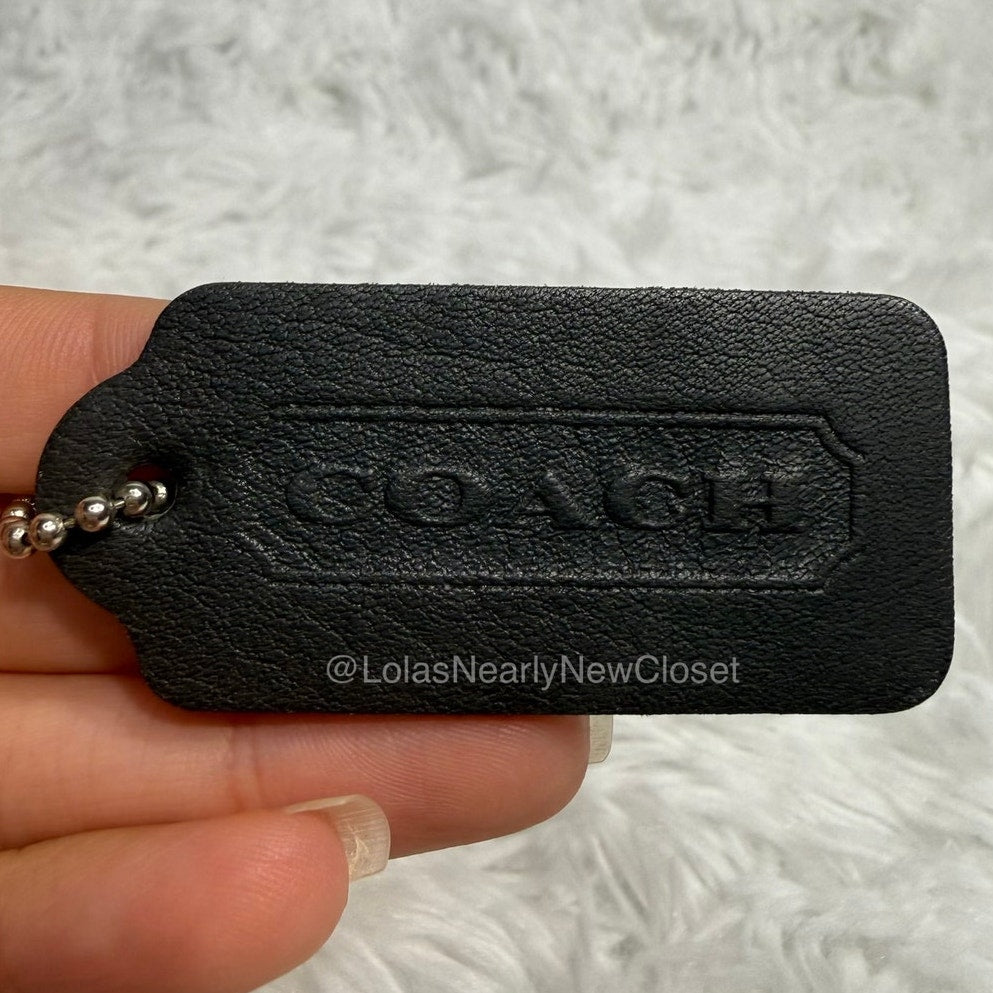 2" Vintage COACH Grey Fob Bag Charm Hang tag Hangtag