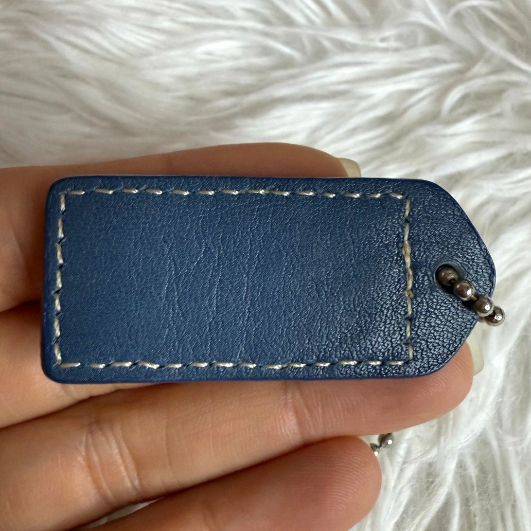 1.5" y2k COACH Blue Fob Bag Charm Hang tag Hangtag