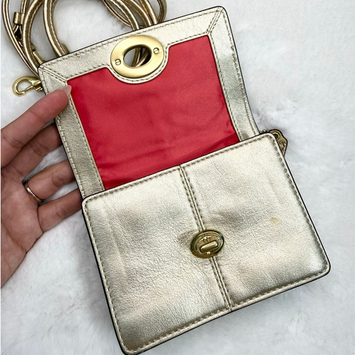COACH Silver Gold Mini Crossbody Bag