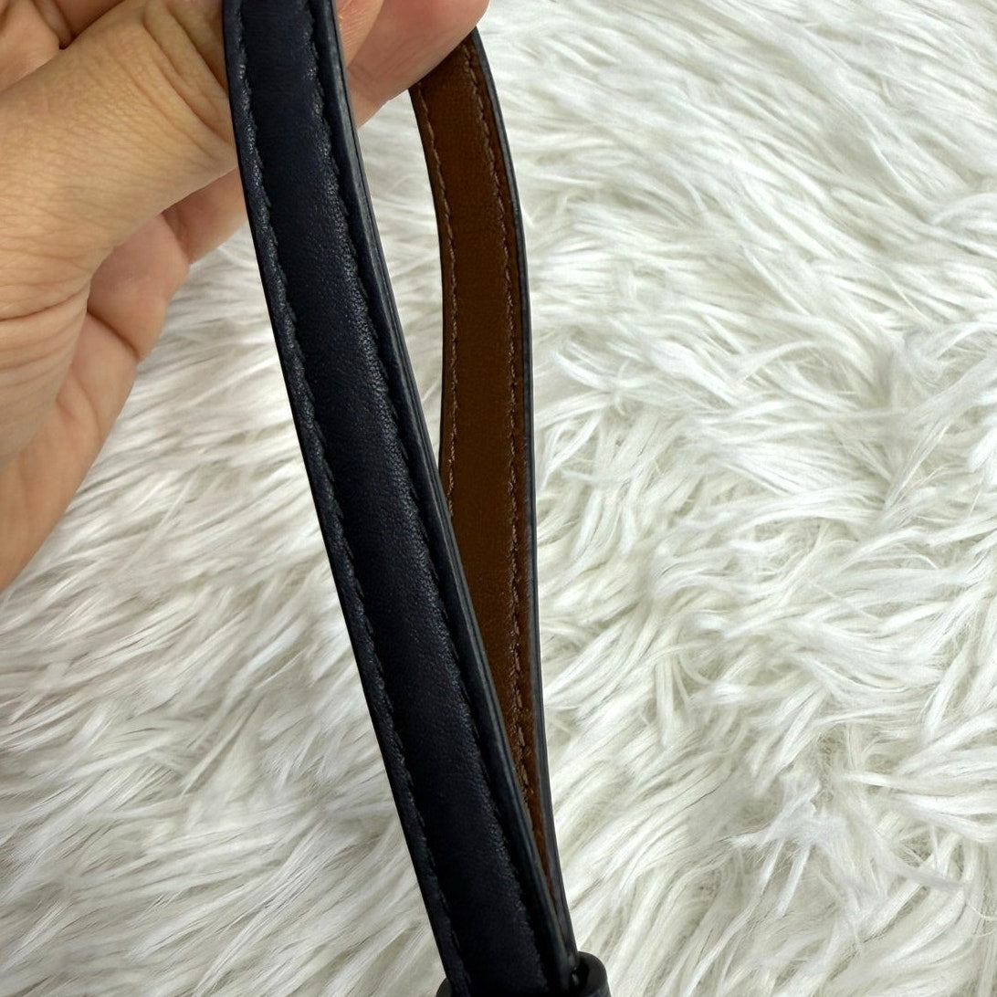 COACH Navy Brown Gold Replacement Wristlet Strap