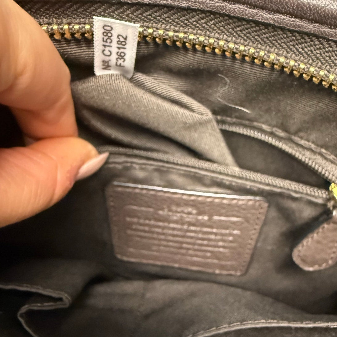 COACH Brown Signature Outline Crossbody