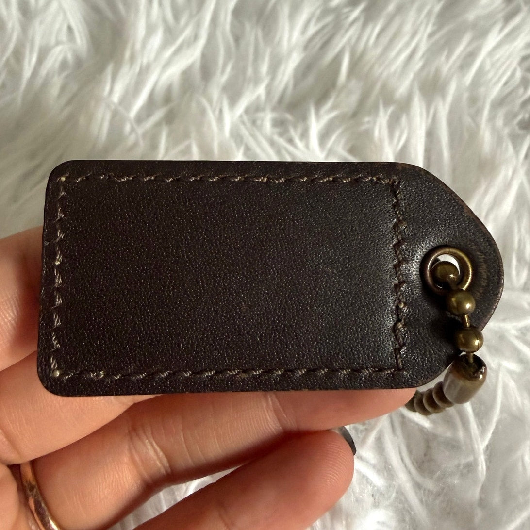 2" y2k COACH Soho Brown Fob Bag Charm Hang tag Hangtag
