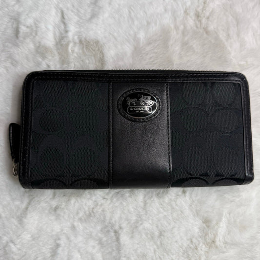 COACH y2k Black Canvas Leatherware Legacy Signature Wallet