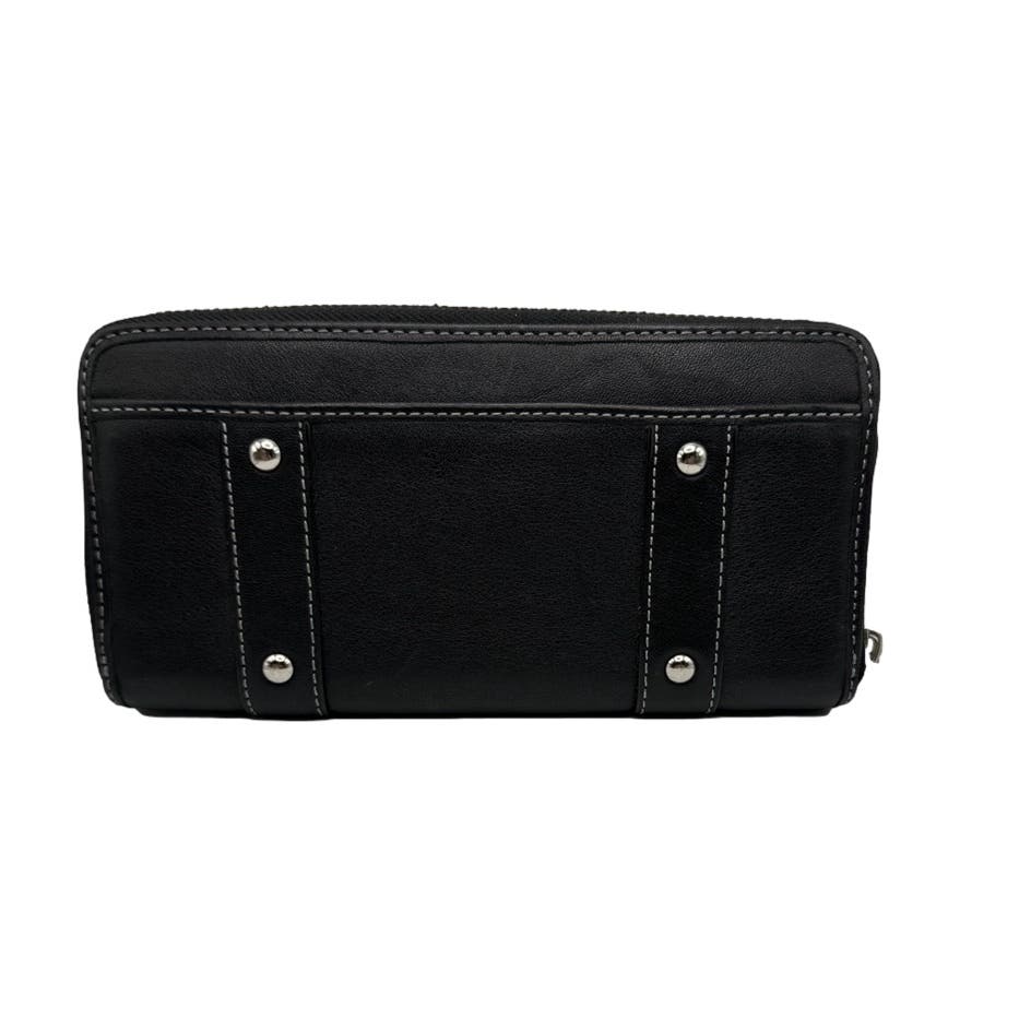 COACH Zoe Double Buckle Black Wallet