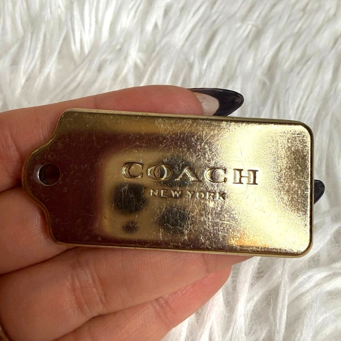 2" COACH Metal Fob Bag Charm Hang tag Hangtag