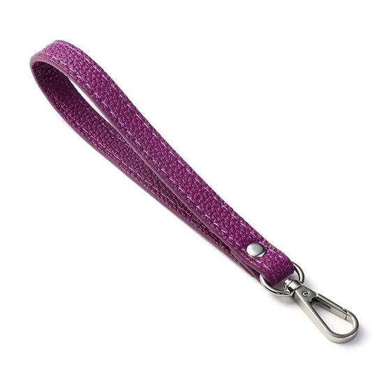 Purple and Silver  Wrist Strap Bag Strap 20CM PU Leather Handles.
