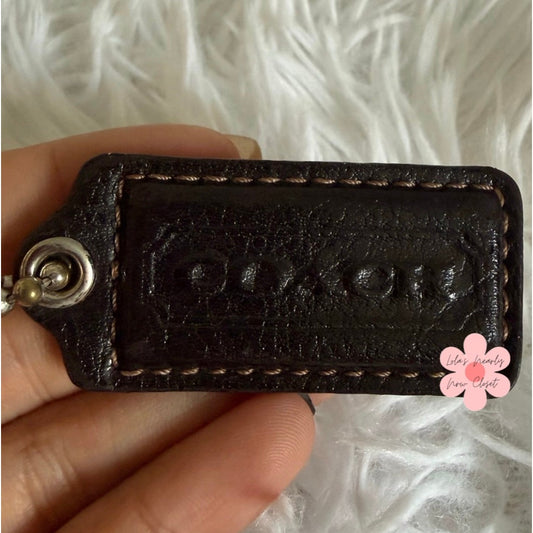 2"  COACH Brown Fob Bag Charm Hang tag Hangtag