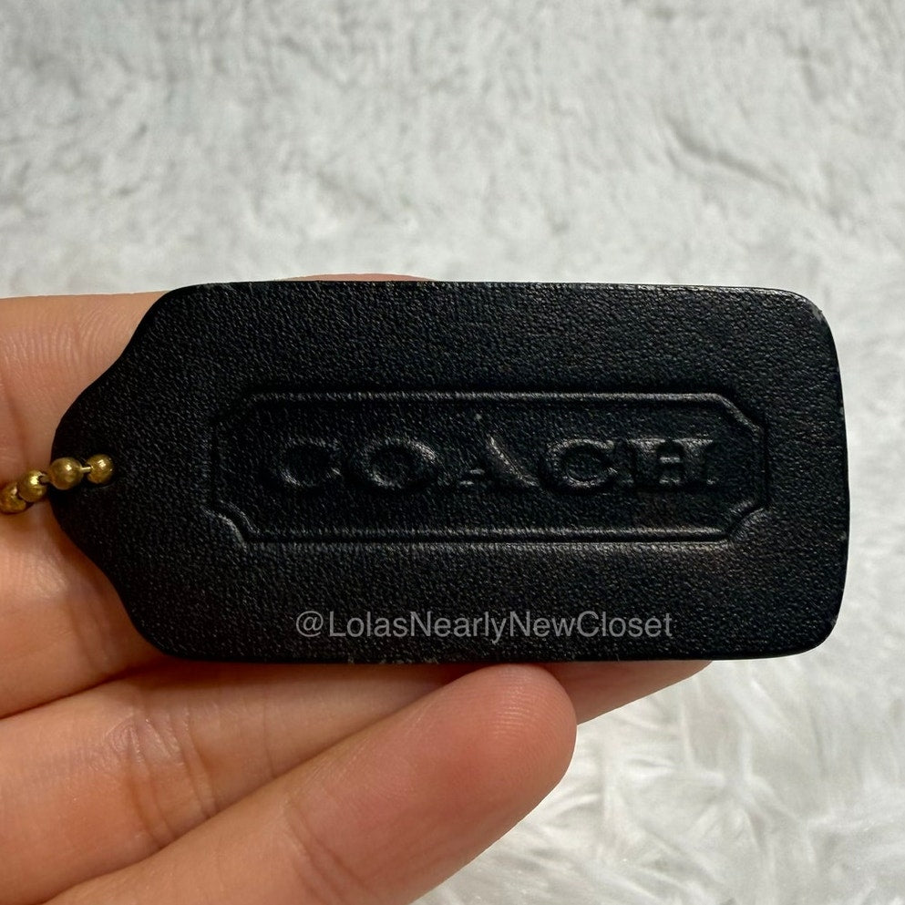 2" Vintage COACH Black Fob Bag Charm Hang tag Hangtag