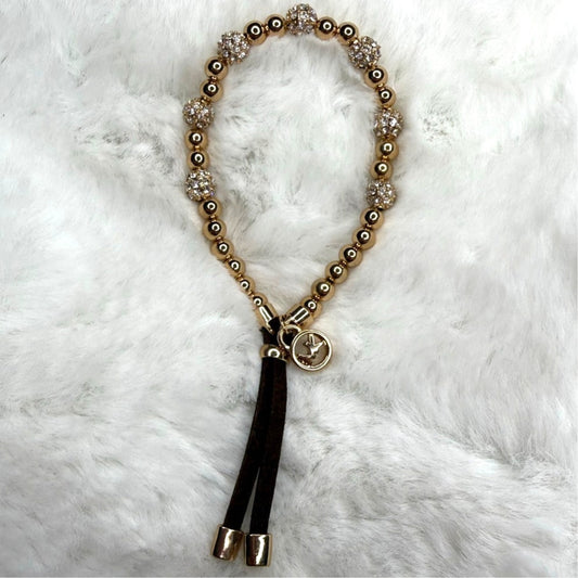 Michael Kors Gold-Tone Beaded Stretch Bracelet
