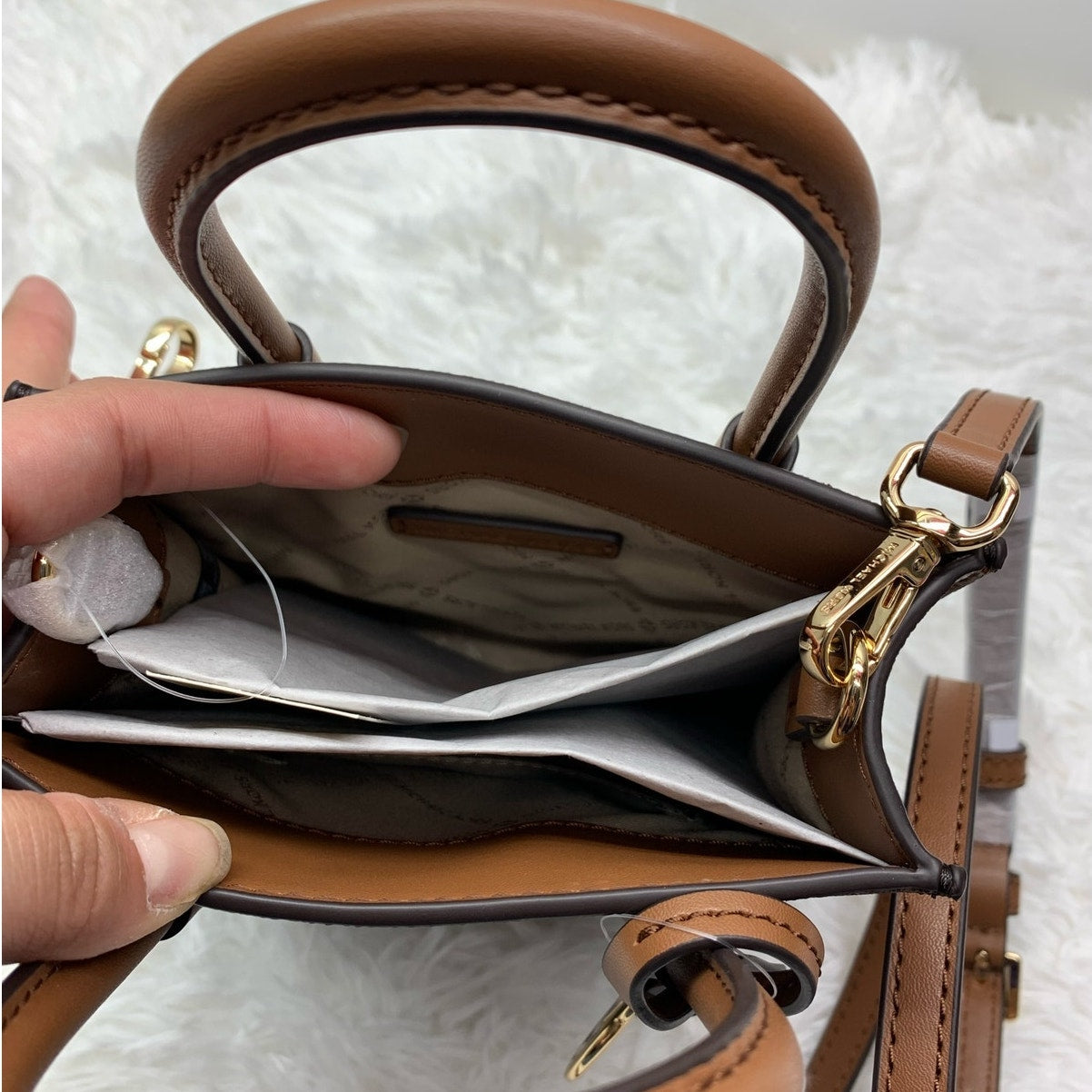 NWT Michael Kors Mercer Extra-Small Logo and Leather Crossbody Bag