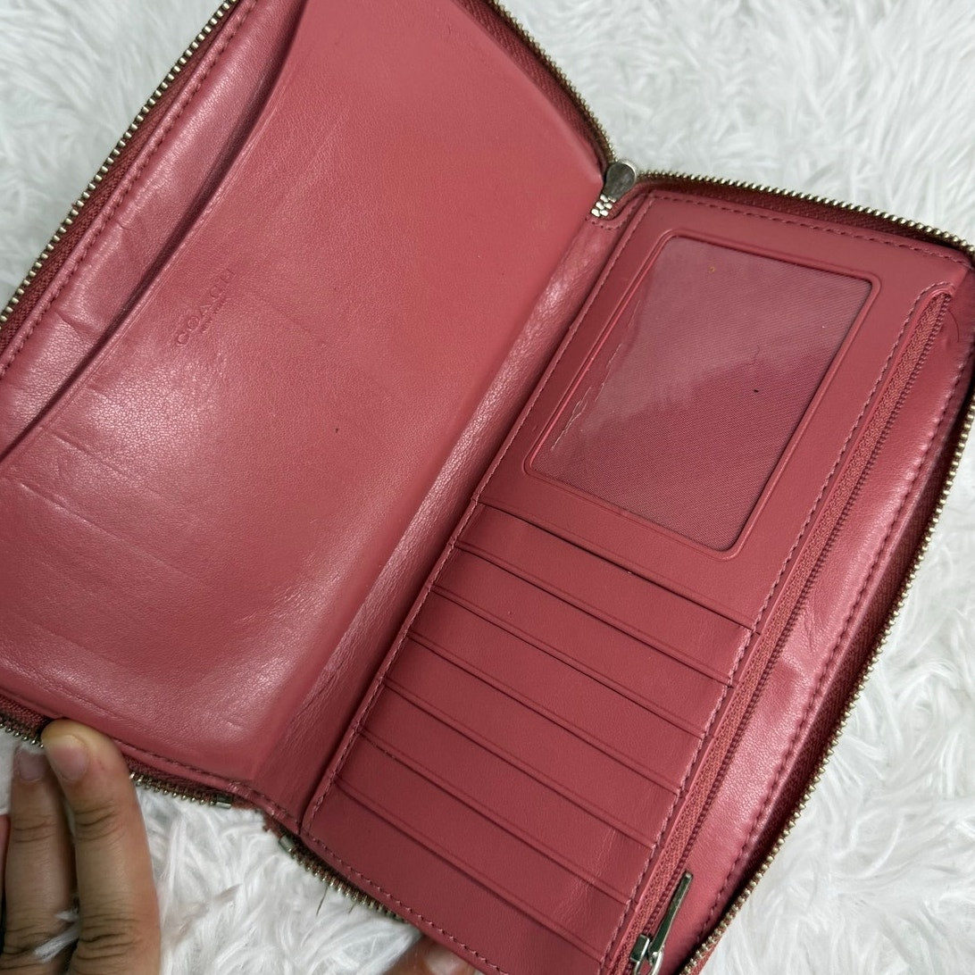 Coach Mixed Fruit Print Accordion Zip Wristlet Wallet