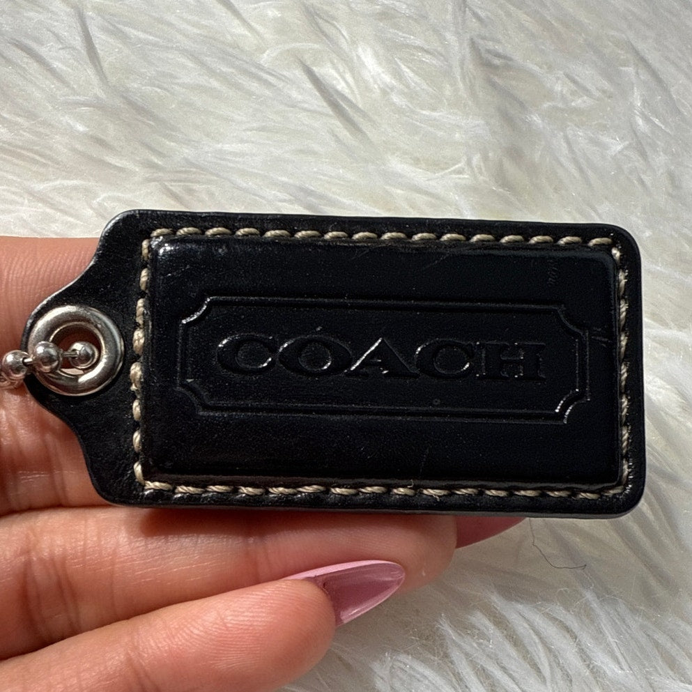 2” COACH Black Fob Bag Charm Hang tag Hangtag
