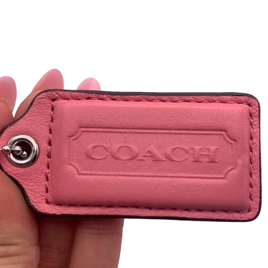2" COACH Pink Fob Bag Charm Hang tag Hangtag