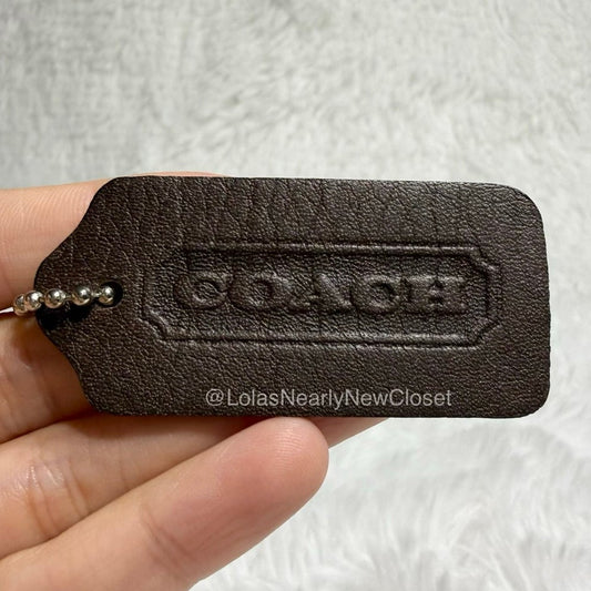 2" Vintage COACH Mahogany Fob Bag Charm Hang tag Hangtag