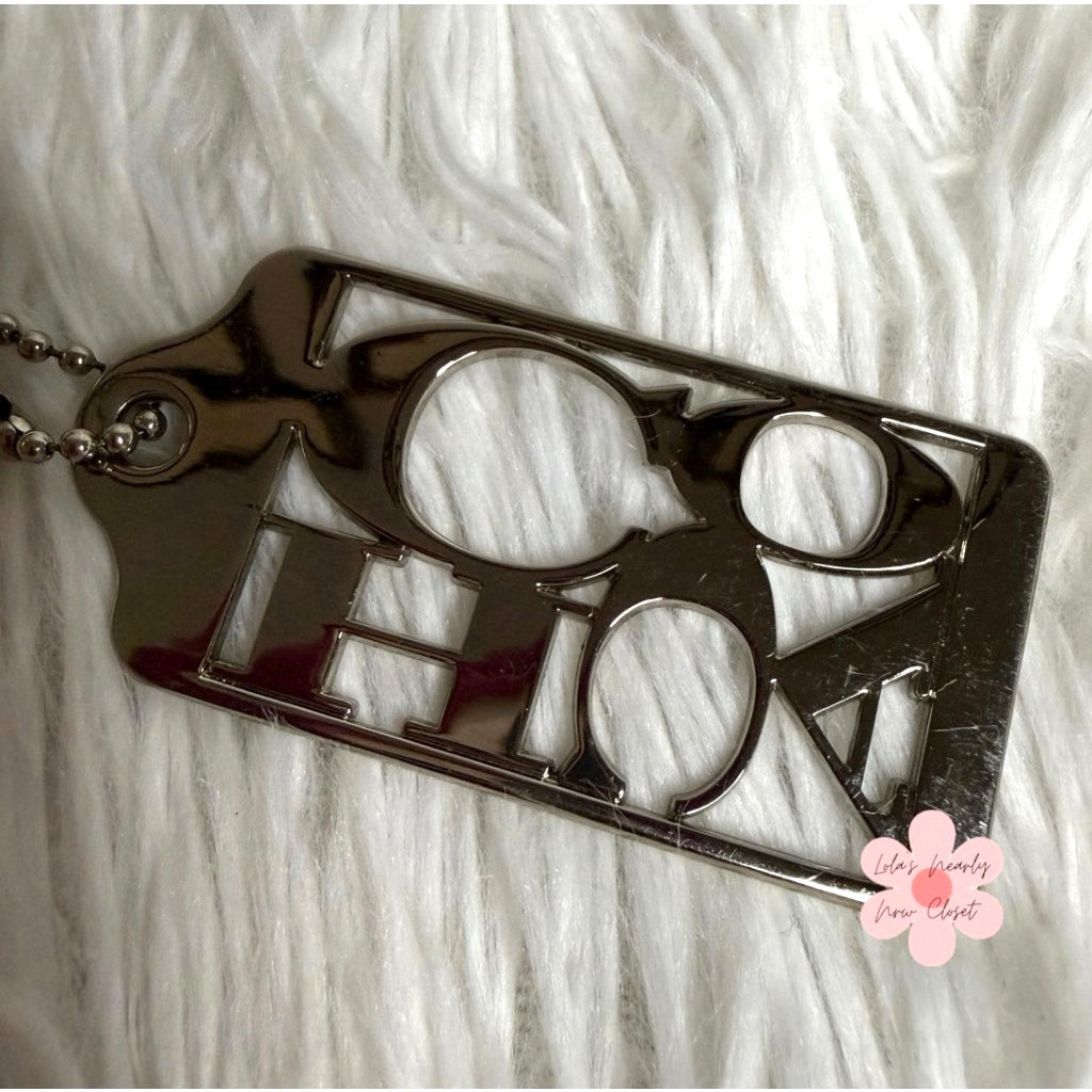 2" y2k COACH Metal Signature Est 1941 Fob Bag Charm Hang tag Hangtag