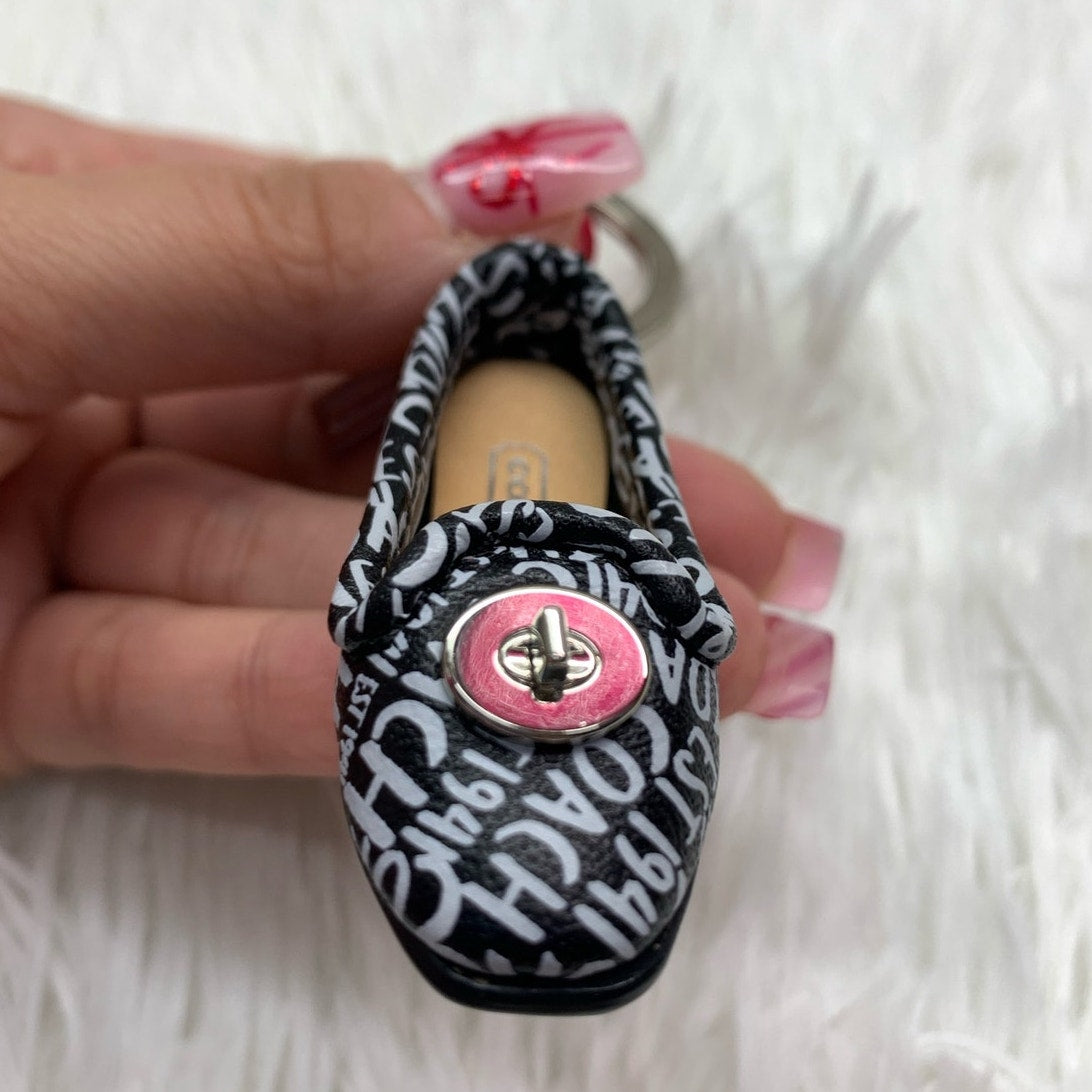 y2k COACH Slip on Shoe Graffiti Turnlock Bag Charm Key Chain