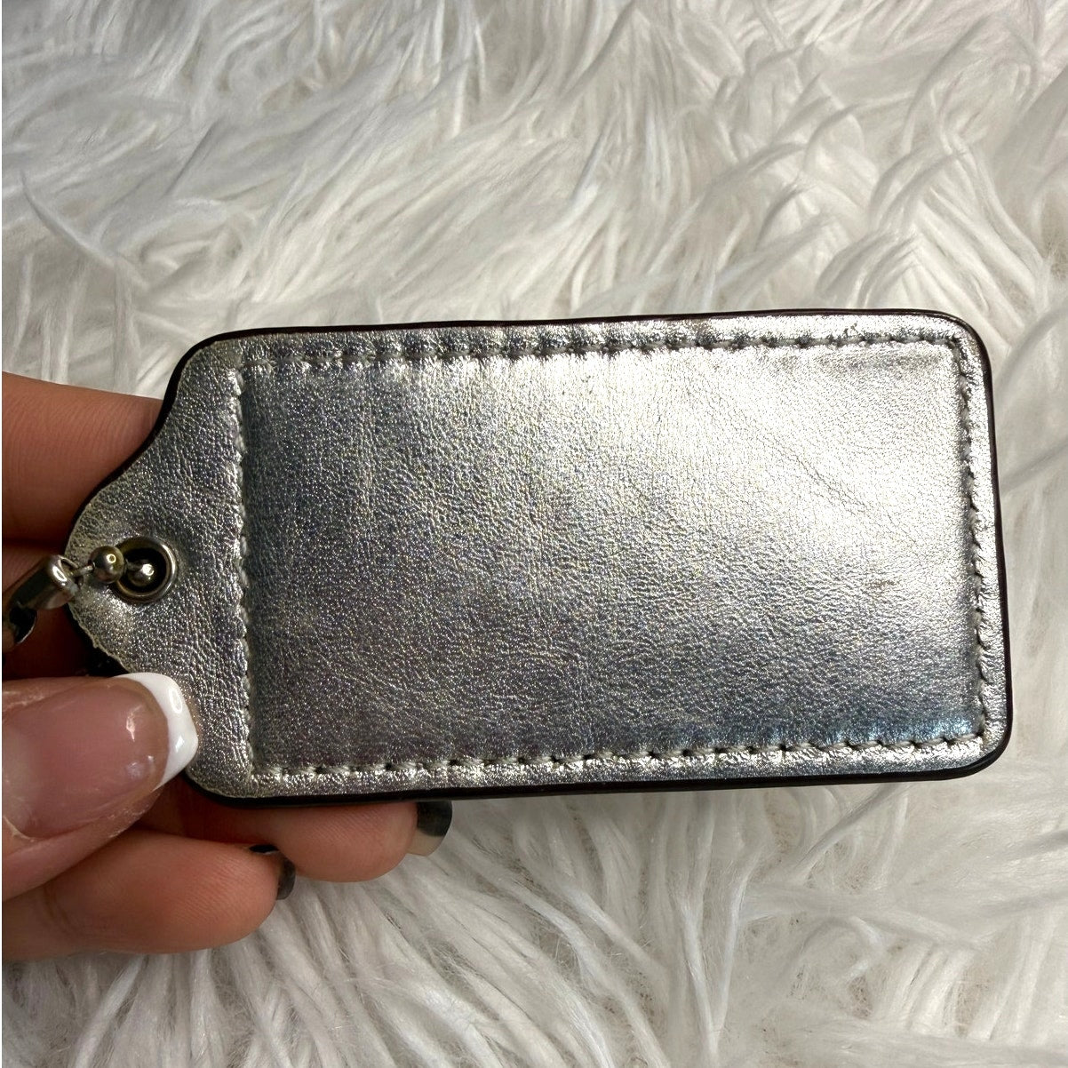 3" COACH Silver Fob Bag Charm Hang tag Hangtag