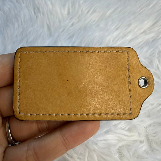 2.5" COACH Tan Fob Bag Charm Hang tag Hangtag
