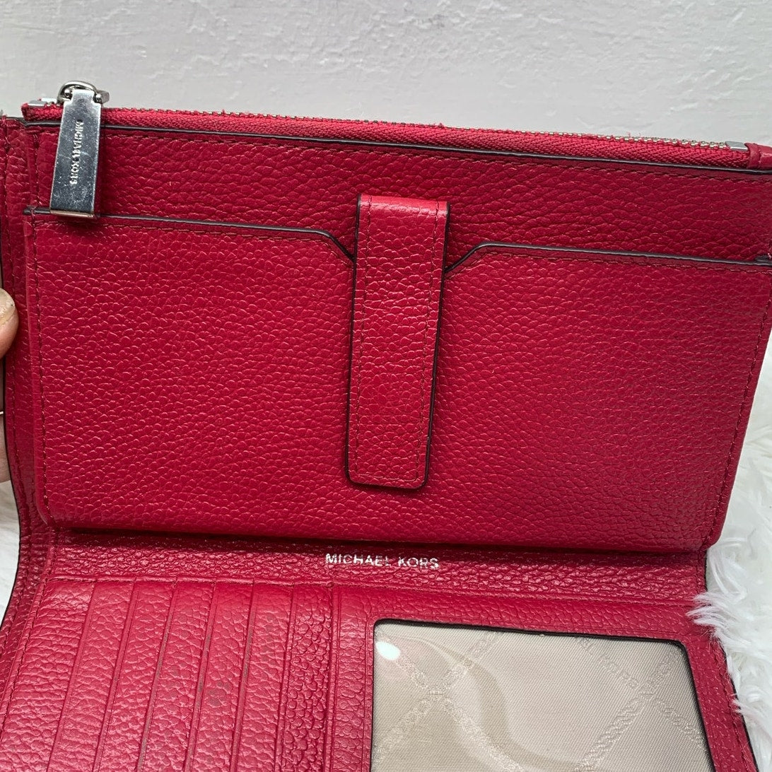 Michael Kors Red Double Pocket Phone Holder Wallet