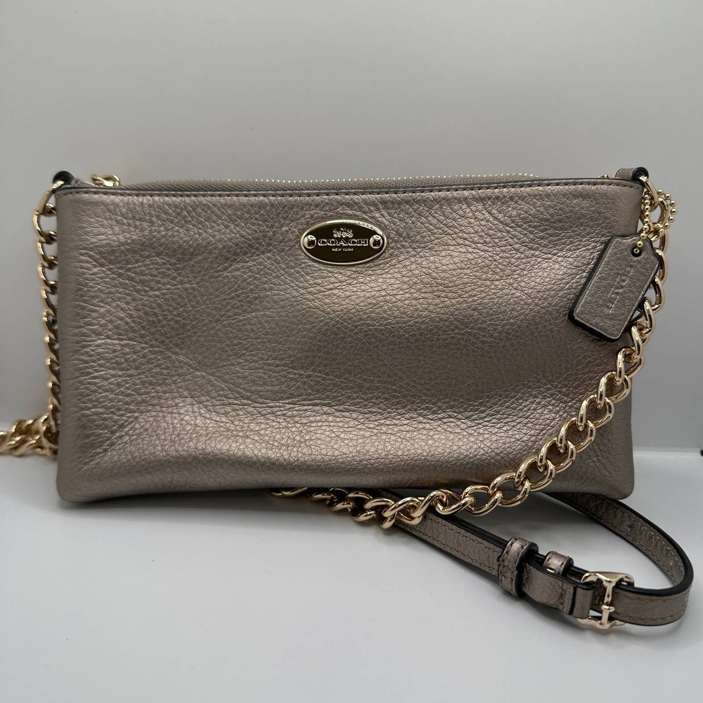 COACH Taupe Crossbody with Chain