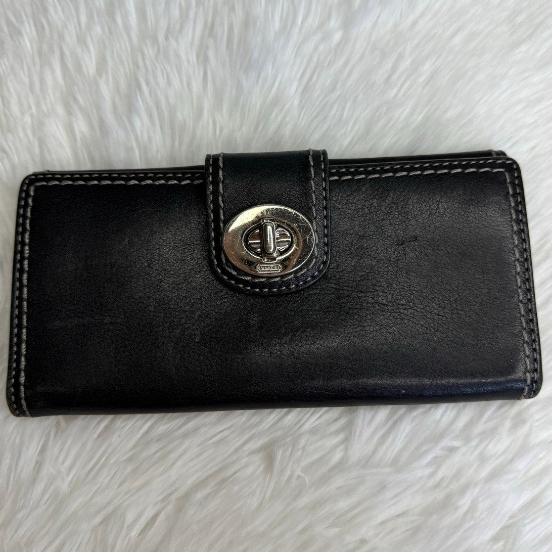 y2k COACH Vintage Soho Black Turn Lock Wallet
