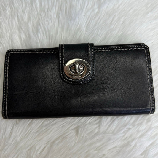 y2k COACH Vintage Soho Black Turn Lock Wallet