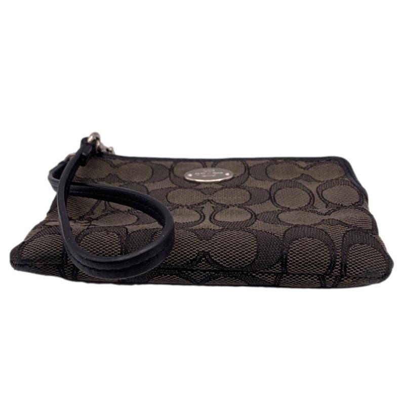 COACH Black Signature Canvas Wristlet