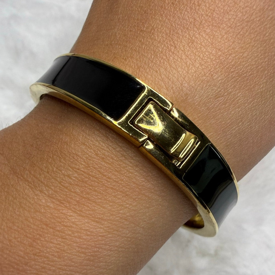 kate spade New York Black Gold Spade Bangle Bracelet
