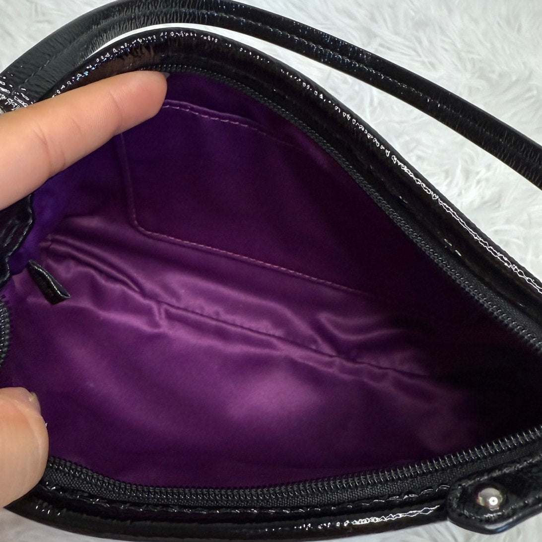 y2k COACH Zebra Silver Print Black Metallic Mini Purse / Wristlet