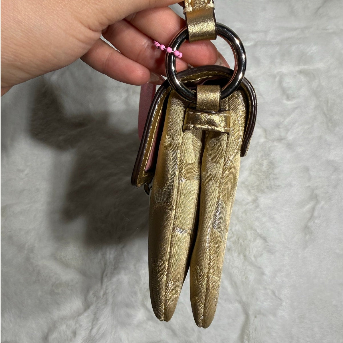 y2k COACH Vintage Demi Metallic Gold Silver Mini Purse