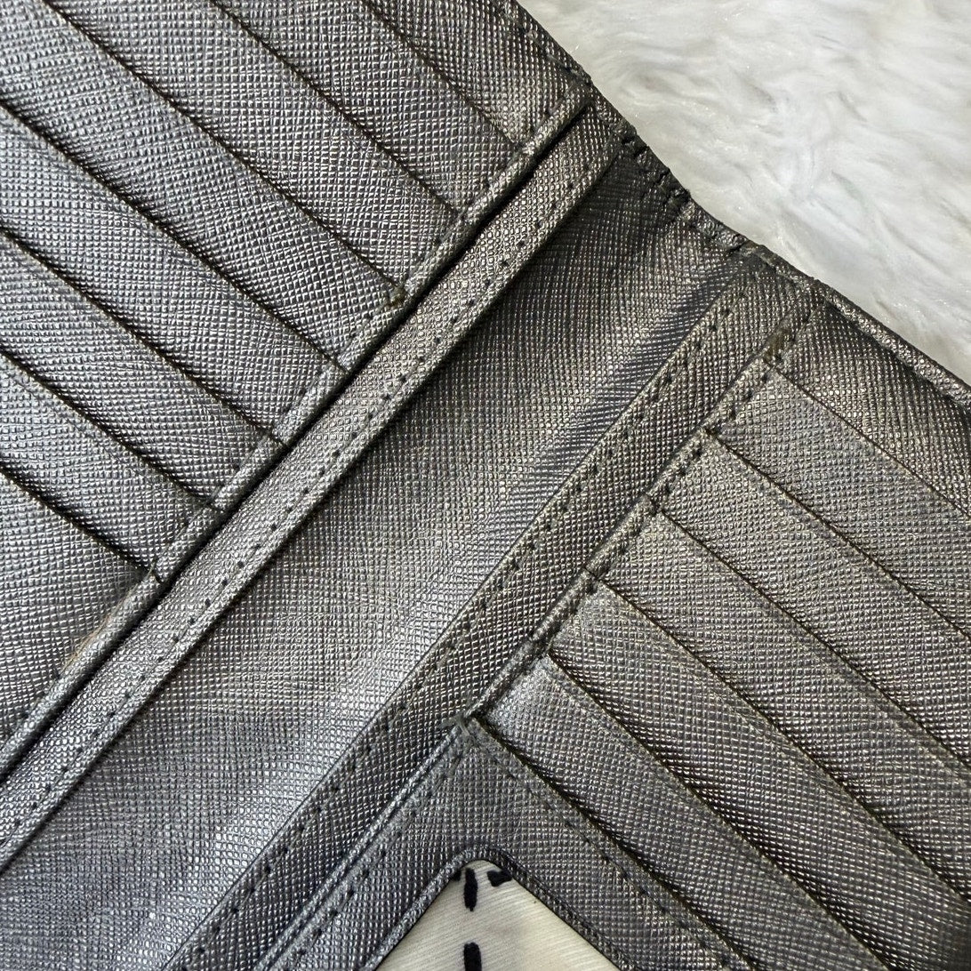 Kate Spade Silver Metallic Bifold Wallet