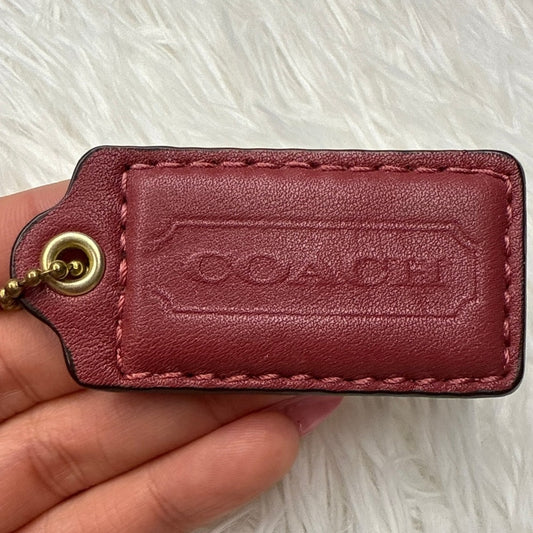2" COACH Wine Red Fob Bag Charm Hang tag Hangtag