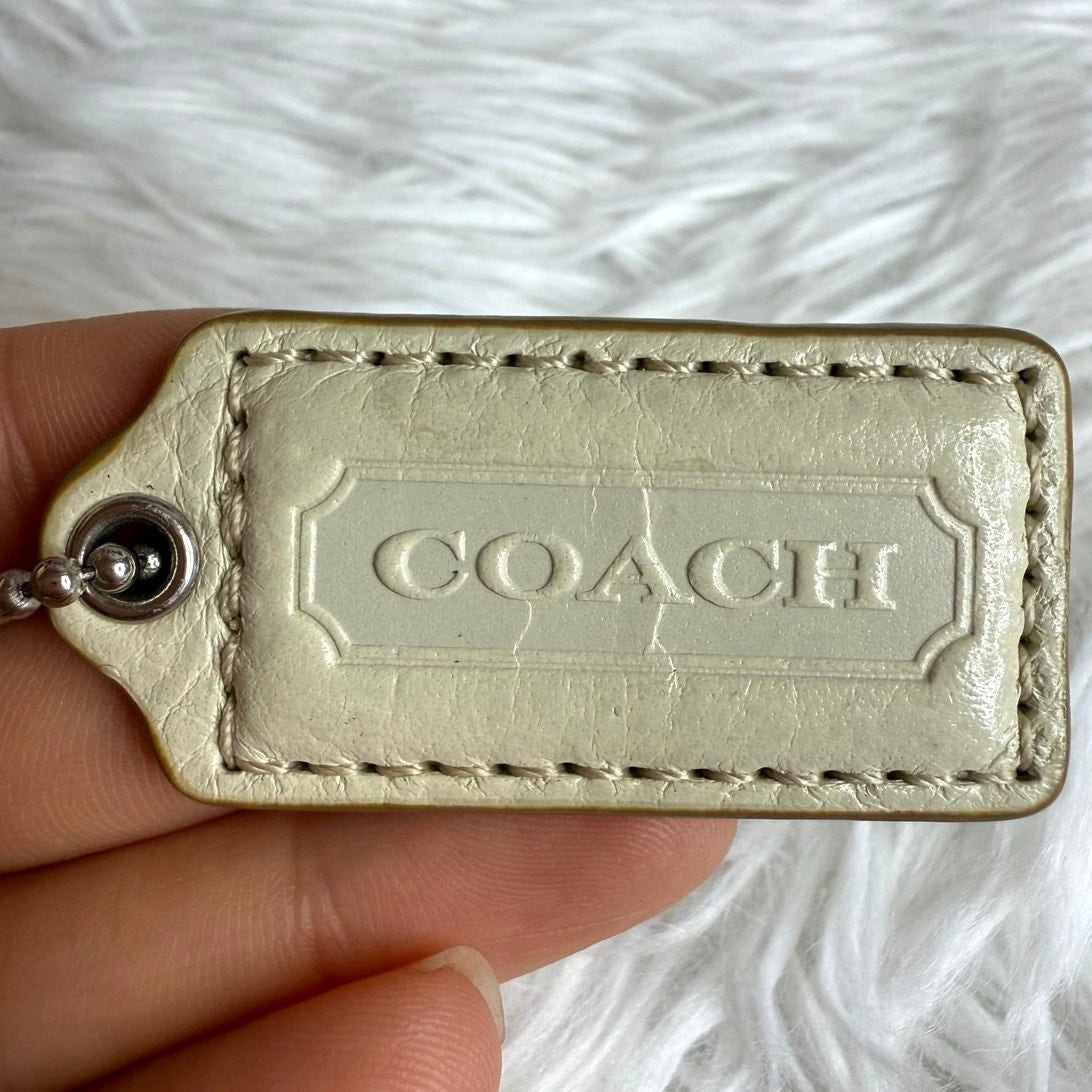 1.5" COACH Cream Fob Bag Charm Hang tag Hangtag