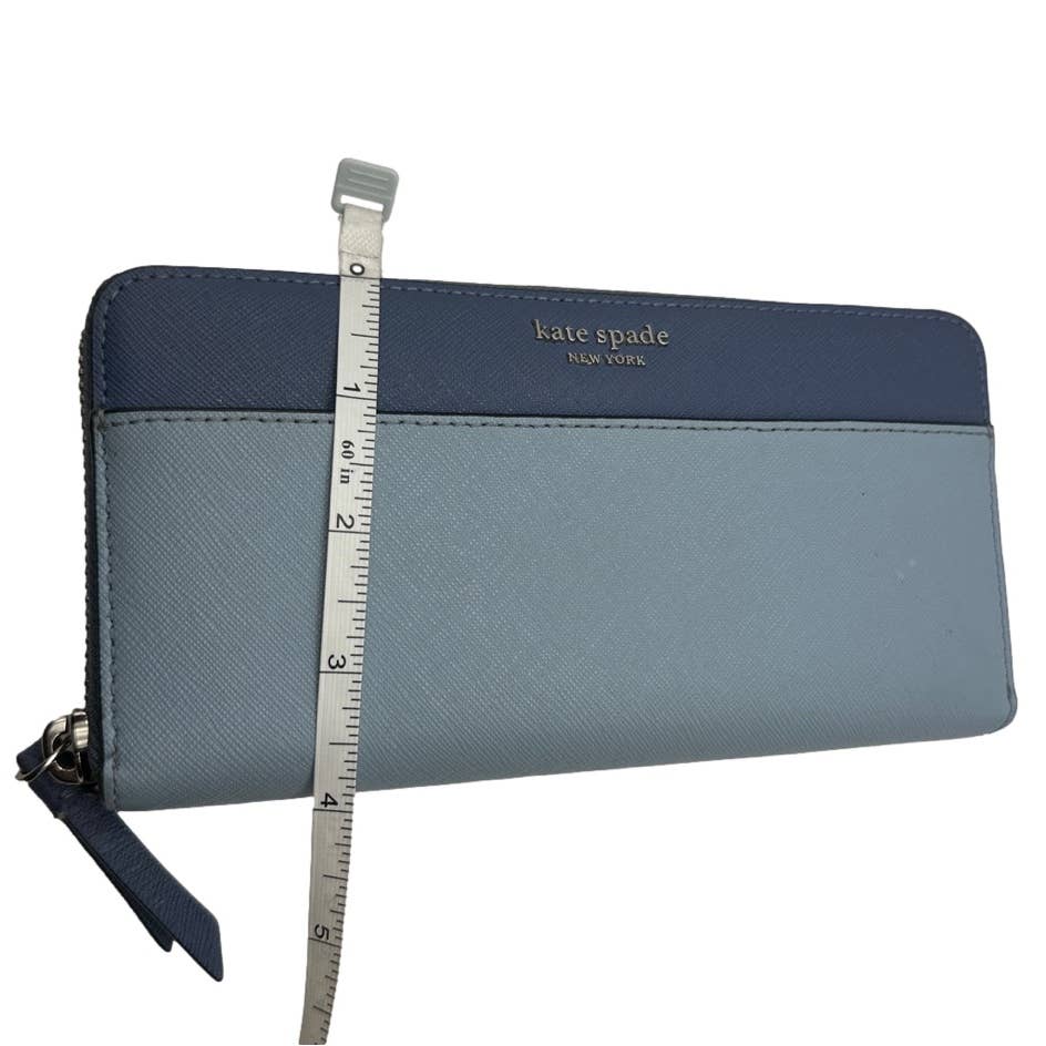 KATE SPADE New York Blue and light Blue Cameron LG Zip Around Wallet